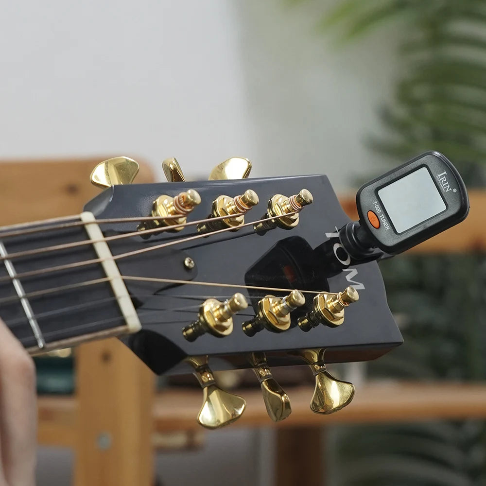 IRIN T-500 Guitar Tuner Rotatable Clip-on Tuner LCD Display for