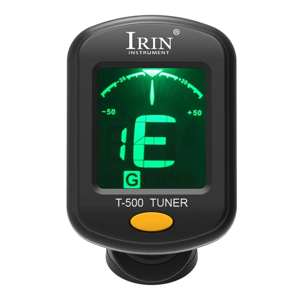 IRIN T-500 Guitar Tuner Rotatable Clip-on Tuner LCD Display for