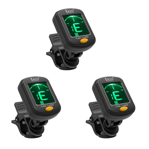 IRIN T-500 Guitar Tuner Rotatable Clip-on Tuner LCD Display for