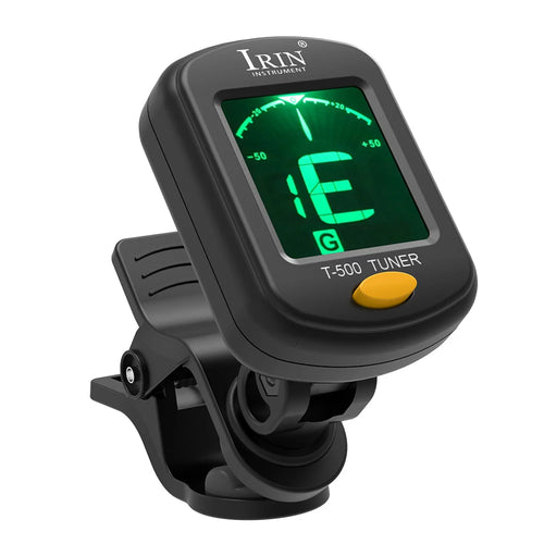 IRIN T-500 Guitar Tuner Rotatable Clip-on Tuner LCD Display for