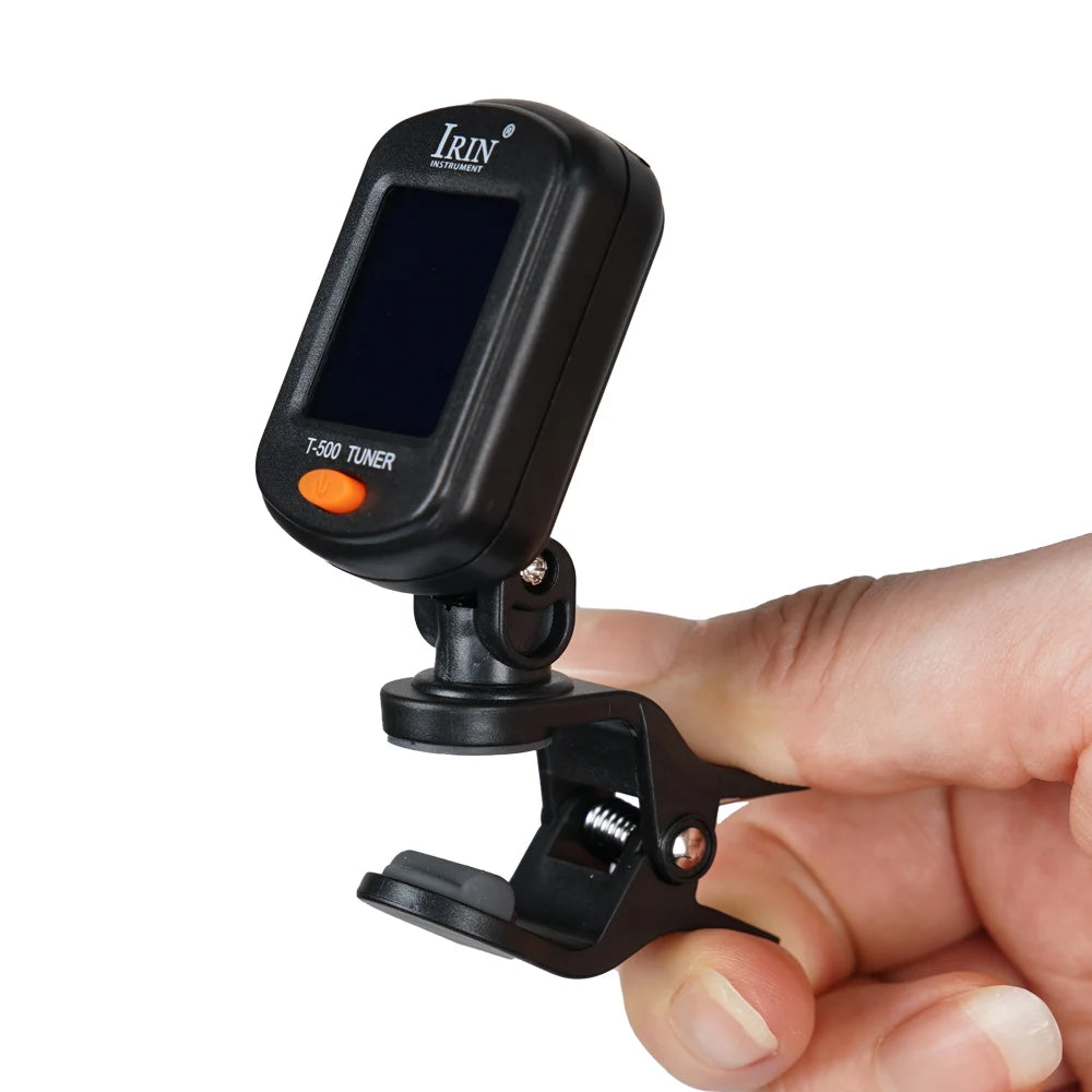 IRIN T-500 Guitar Tuner Rotatable Clip-on Tuner LCD Display for