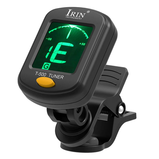 IRIN T-500 Guitar Tuner Rotatable Clip-on Tuner LCD Display for